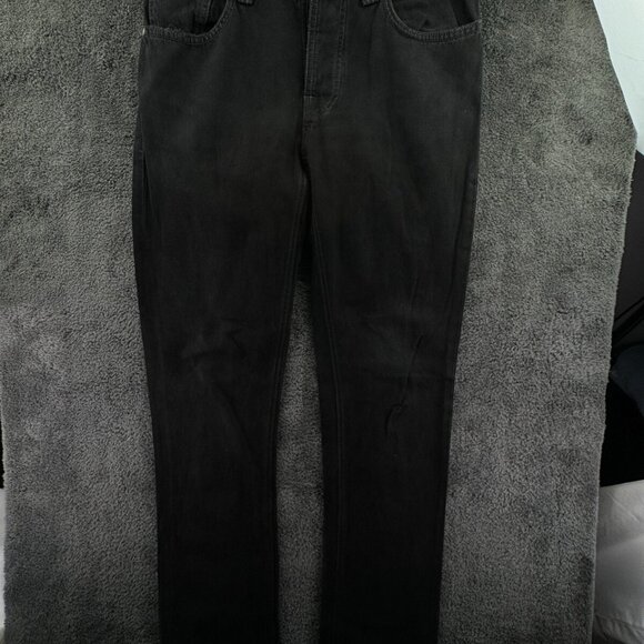 Nudie Jeans Off Beat Black Cotton Straight Cut Denim Button Fly Adult Men - Picture 1 of 16